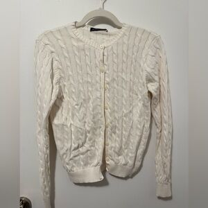 Brandy Melville Cream Cable Knit Cardigan
